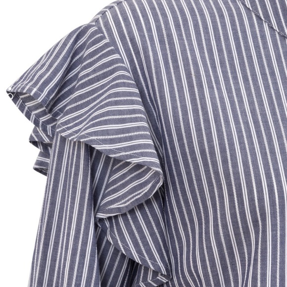 Oliver Bonas frilled pinstripe shirt blouse - Picture 10 of 11